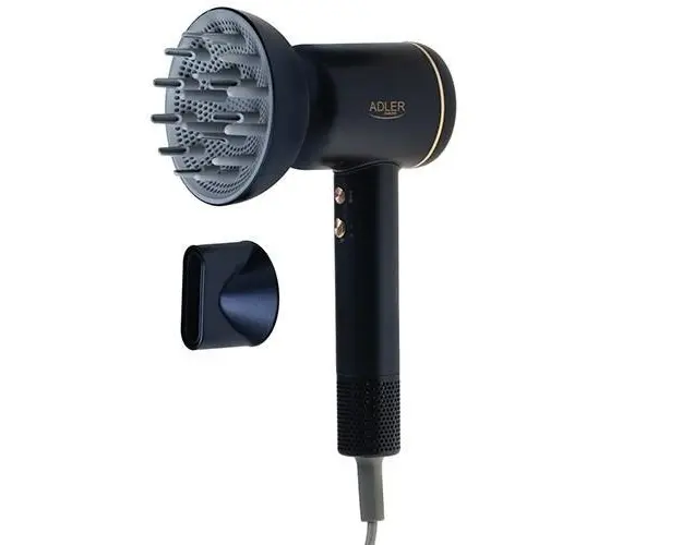 Uscator de par Adler 2270b, 1600 W, 3 setari de temperatura, 3 viteze, Ecran LED, 110.000 rpm (Albastru)
