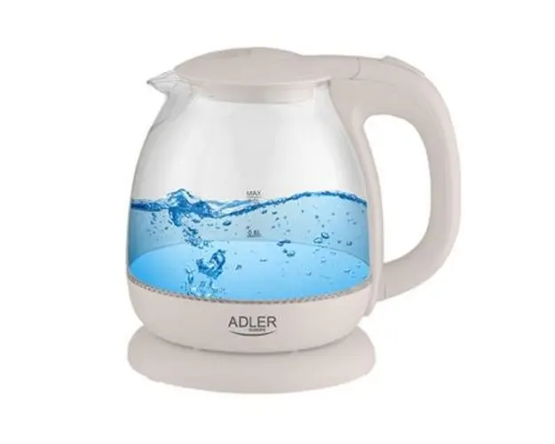 Fierbator de apa Adler AD 1283C, 1100 W, 1 L (Crem/Transparent)