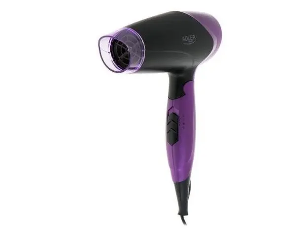 Uscator de par Adler AD 2260, 1600 W, 2 Nivele de temperatura, 2 Trepte de viteza (Negru/Mov)