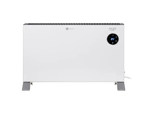Convector electric Adler AD 7752, 2000 W, 3 trepte putere, Telecomanda, Ecran LCD, IPX24 (Alb/Gri)