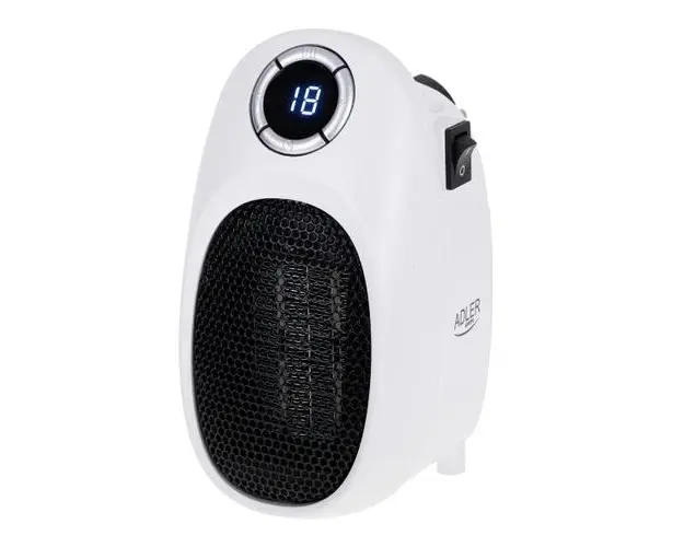 Aeroterma Ceramica Adler AD7749, Portabil, Cu 2 Trepte De Caldura, Termostat Reglabil Si Sistem De Protectie La Supraincalzire, 1500 W (Alb)