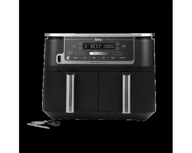 Friteuza cu aer cald Ninja Foodi Max Dual Zone AF451EU, 2470 W, Sistem Smart Cook, 9.5 l, 2 sertare, 6 functii de gatit (Negru)