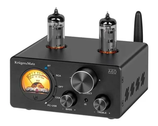 Amplificator stereo Kruger&Matz KM0570, Lampi 6K4 2X100W A60 (Negru)