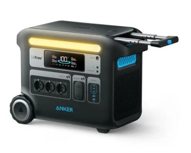 Statie de incarcare electrica Anker PowerHouse 2048 WH, 640000 mAh, 2400 W, 230 V, 10 porturi (Negru)