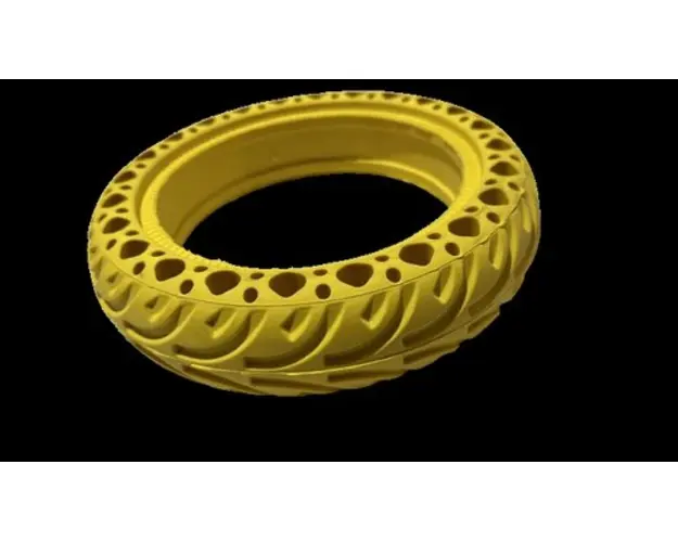 Anvelopa cauciuc plin antiderapant 8.5x2inch pentru trotinetele electrice (Galben)