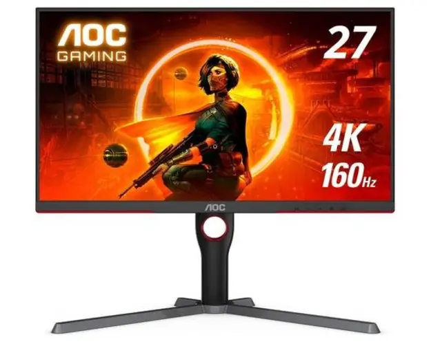 Monitor Gaming IPS LED AOC 27inch U27G3X/BK, UHD (3840x2160), HDMI, DisplayPort, Pivot, 160 Hz, 1 ms (Negru/Rosu)