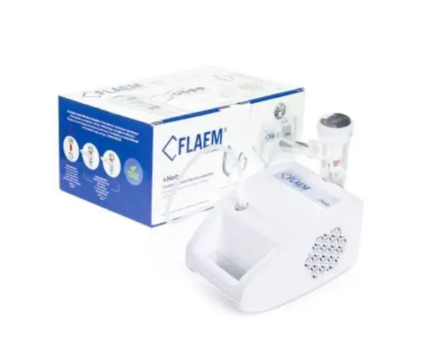 Aparat aerosoli FLAEM 4NEB, nebulizator profesional cu compresor, 4 moduri de nebulizare, reglarea particulelor (Transparent)