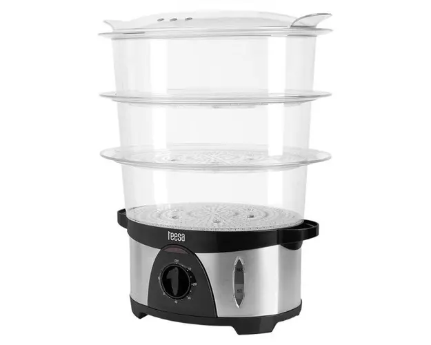 Aparat de gatit cu aburi Teesa TSA0035, 750 W, 9.6 L (Alb/Argintiu)