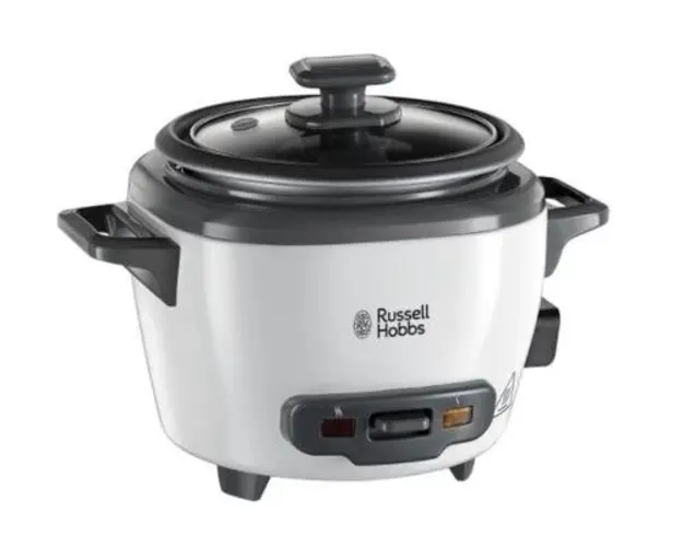 Aparat de gatit orez Russell Hobbs Small 27020-56, 200 W, 0.4 L, Mentinere automata la cald (Alb/Negru)