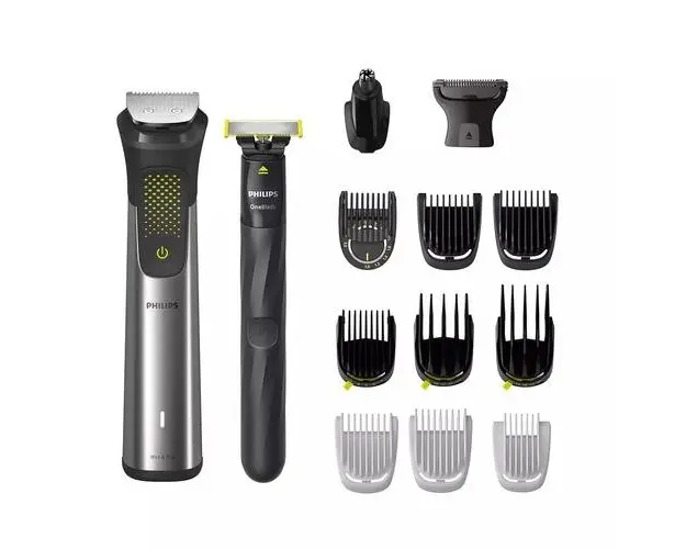 Aparat de tuns multifunctional 15 in 1 Philips Multigroom Series 9000 MG9552/15, acumulator, autonomie 120 min (Gri)