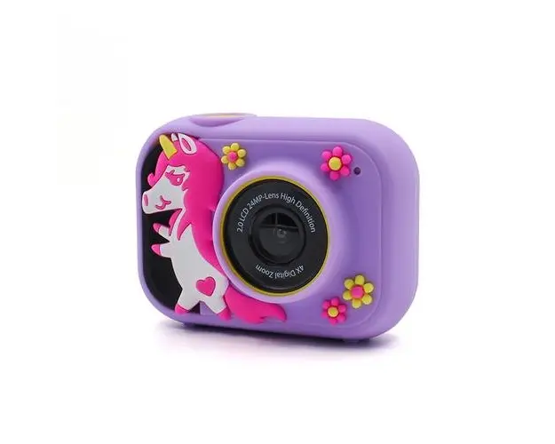 Aparat foto compact Lamtech LAM111979 Unicornul Polly, 24MP, Full HD, Ecran IPS 2inch, Zoom digital 4X (Roz)
