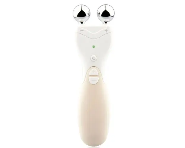 Aparat pentru tratament facial si intinerirea pielii in 60 secunde RIO FALI7, 3 programe, lifting, tehnologie EMS, anti rid, masaj facial, baterie 9V (Alb/Crem)