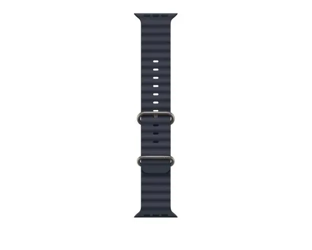 Curea Smartwatch Apple MXTH3ZM/A pentru Watch 49mm, OceanBand, Natural Titanium Finish (Albastru)