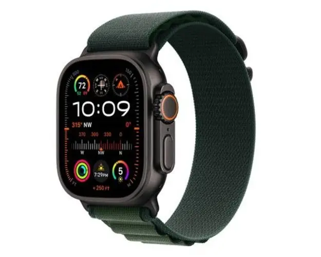 Smartwatch Apple Watch Ultra 2 GPS + Cellular, 49mm Titanium Case with Dark Green Alpine Loop, Large (Verde)