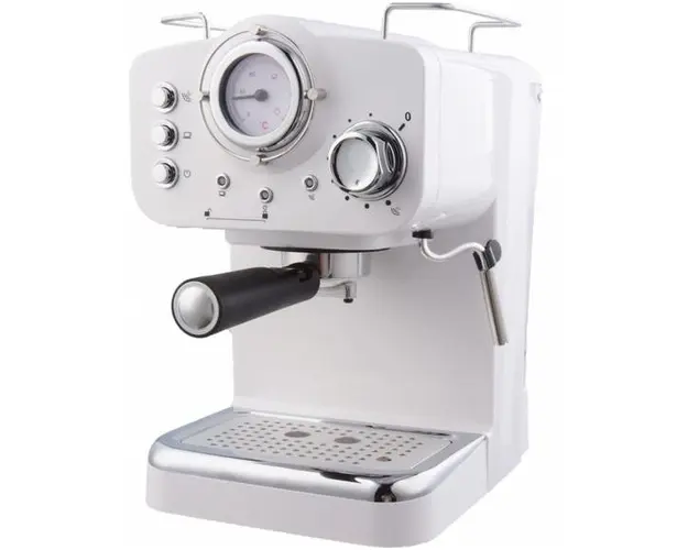 Espressor manual Arielli KM-501W, Putere 1100 W, Capacitate 1.25 l, Presiune maxima 15 Bar (Alb)