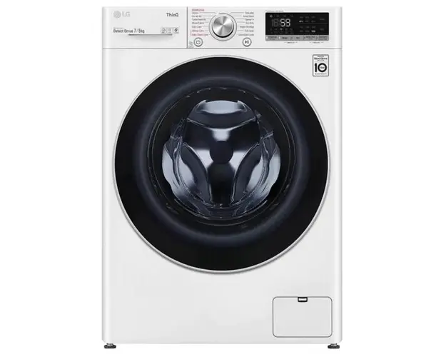 Masina de spalat rufe cu uscator LG F2DV5S7S1E, 7 kg spalare/ 5 kg uscare, 1200 RPM, Wi-fi, Clasa D (Alb)