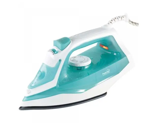 Fier de calcat Home HG V 22, Putere 2200 W, Talpa ceramica, Autocuratare, Rezervor 160 ml, Functie de aburi si jet de aburi vertical (Turcoaz)