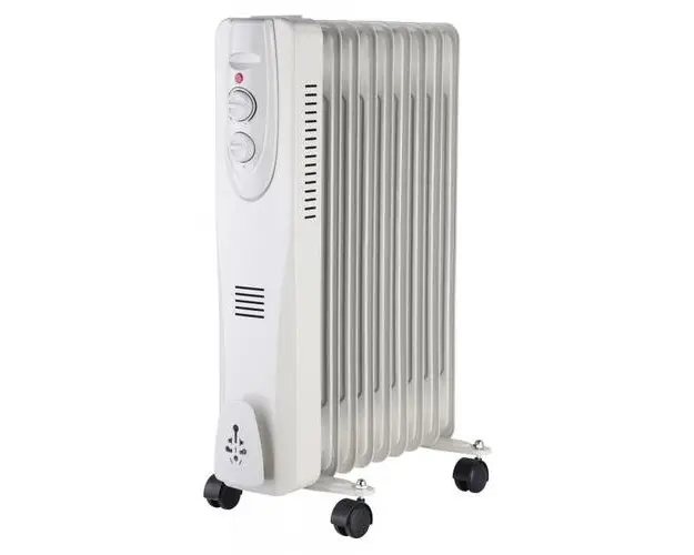 Calorifer electric Well OIL02-2000/9, Putere 2000W, 9 elementi, Termostat reglabil, Protectie supraincalzire (Alb)