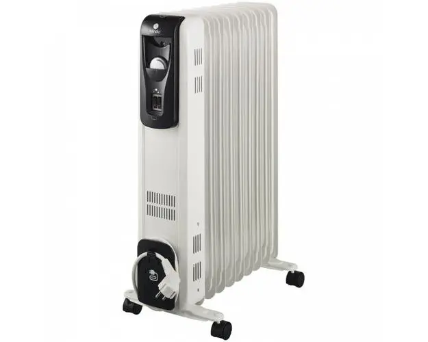 Calorifer electric Klindo KOR1E9-20, Putere 2000 W, 9 elementi, Termostat reglabil, 2 trepte de putere (Alb)