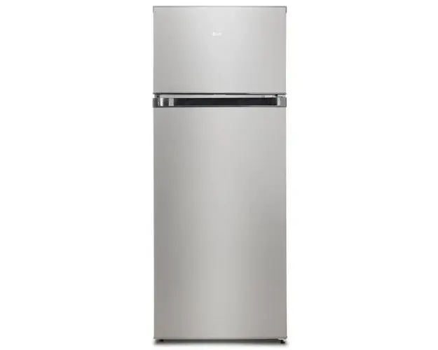 Frigider cu doua usi LDK LF-220ES, Clasa E, Capacitate 210 l, Termostat ajustabil, Iluminare LED, H 143 cm (Argintiu)