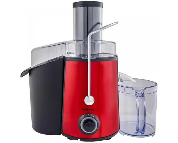 Storcator de fructe si legume Daewoo DPJ225R, Putere 1000 W, 2 viteze, Container pulpa 2 l, Container suc 1 l (Rosu)