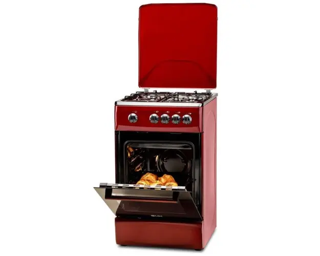 Aragaz LDK 5060 Bordo RMV LPG, Gaz, 4 Arzatoare, 46 L, 60 cm (Rosu inchis)