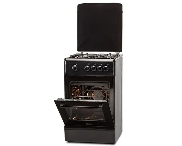 Aragaz LDK 5060 Black RMV NG, Gaz, 4 Arzatoare, 46 L (Negru)