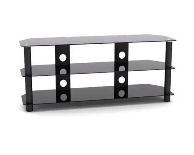 Masa TV LDK TP 1001L, Rafturi de sticla, Diagonala maxima 50inch, Greutate maxima 40 Kg (Negru)