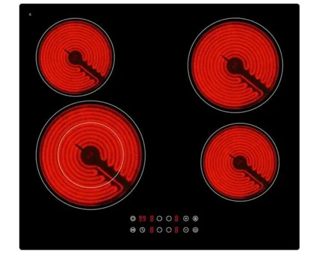 Plita incorporabila Arielli ACH-644T, Vitroceramica, 4 Zone de gatit, Control Touch, 59 cm (Negru)