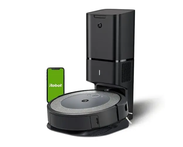 Aspirator robot iRobot Roomba i5658, evacuare automata a recipientului de praf, 0.4 l recipient, 1.7 l sac, control vocal, control din aplicatie (Negru)