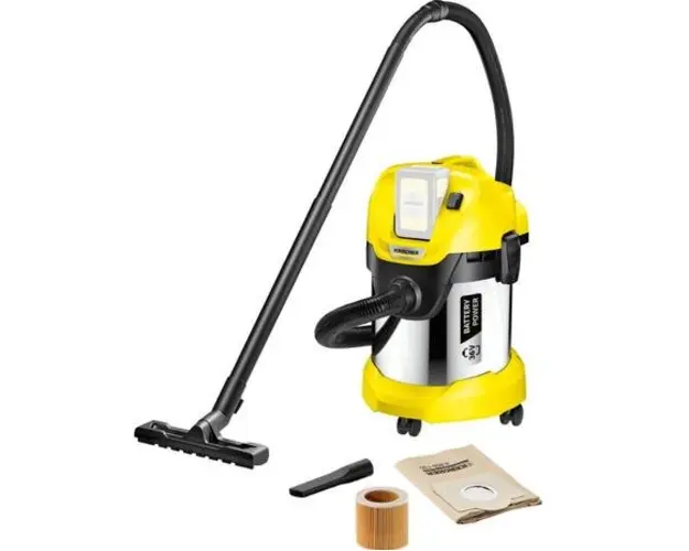 Aspirator umed si uscat Karcher WD3 Battery Premium, 300W, 36V (Galben)