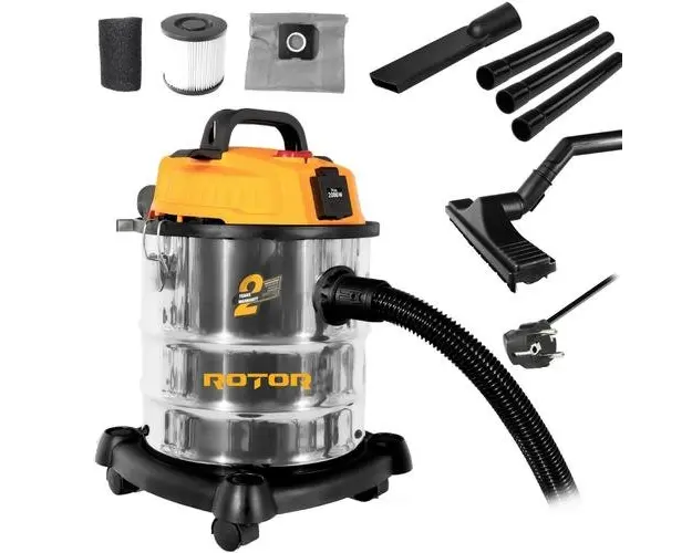 Aspirator umed-uscat Rotor RC-175, 1200 W, 20 L(Negru/Galben)