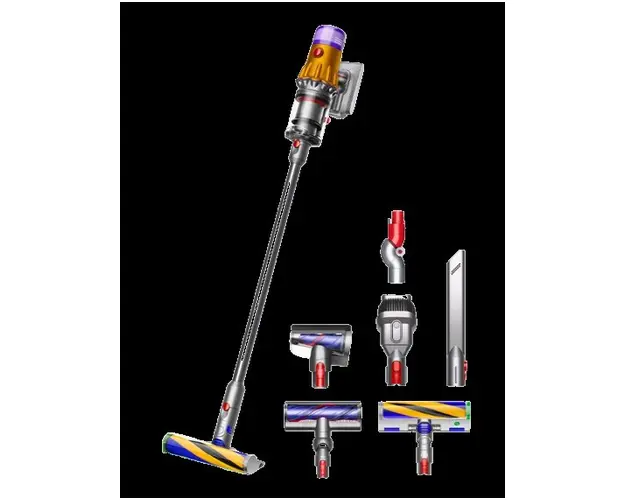 Aspirator vertical fara fir Dyson V12 Detect Slim Absolute 2023, 0.35 L, 545 W (Negru/Galben)