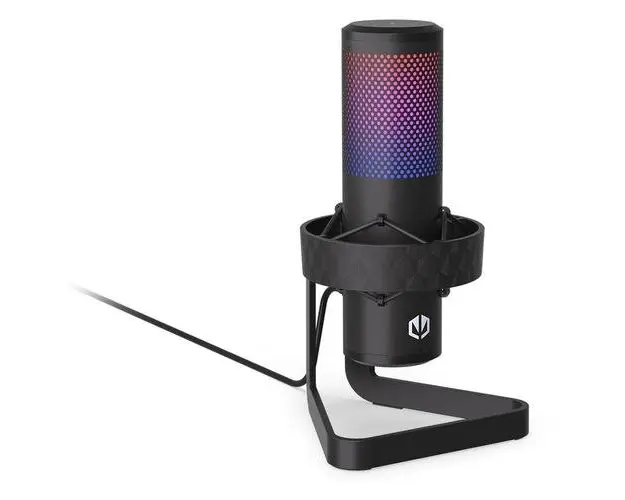 Microfon streaming Endorfy AXIS, iluminare, Cu fir, Suport metalic (Negru)