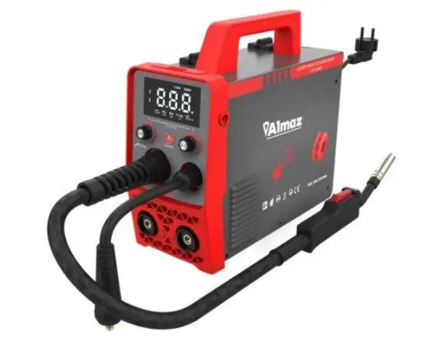 Aparat de sudura Almaz AZ-ES013, Digital, IP21S, Diametrul electrodului 1.6-3.2 mm (Rosu/Negru)