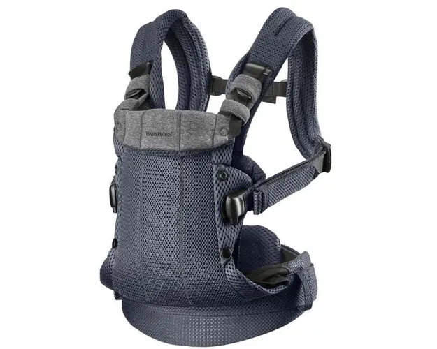 Ham anatomic BabyBjorn Harmony Anthracite, Pozitii multiple de purtare, 0-15 kg, 0-3 ani, 3D Mesh (Negru/Gri)