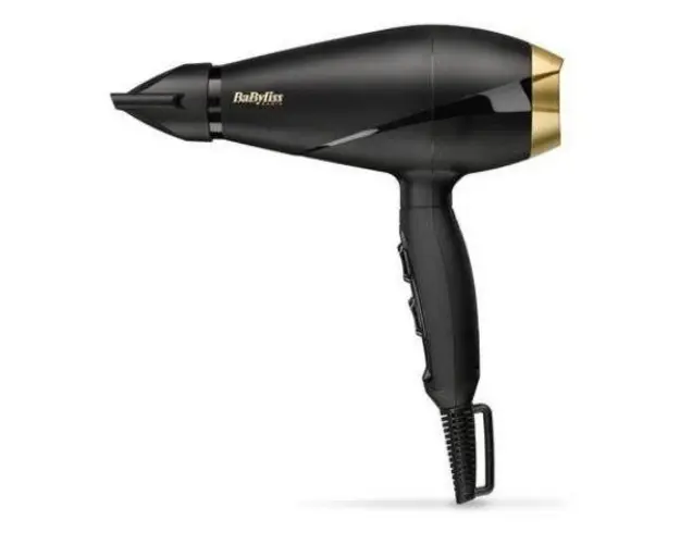 Uscator de par BaByliss 6704E, 2000 W, 2 Nivele de temperatura, 2 Trepte de viteza (Negru/Auriu)