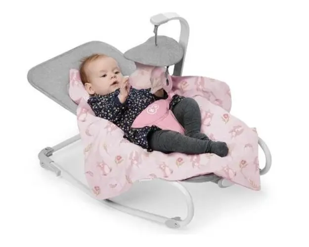 Balansoar Kinderkraft Felio2, 0 - 2 ani, 0 - 9 kg, 48 x 73 x 38,5 cm (Gri/Roz)