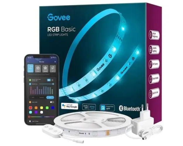Banda LED Govee H615A, RGB, Wi-Fi, Voice Assistants, 5m (Alb)