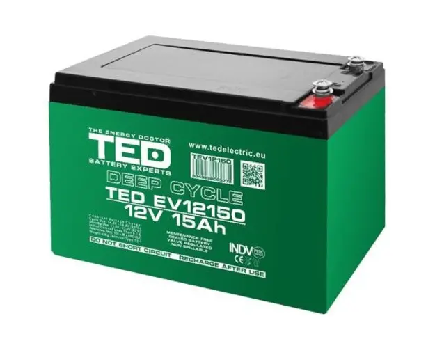 Baterie AGM EV TED Electric BAT-TED12V15A, 12V 15Ah terminal M5