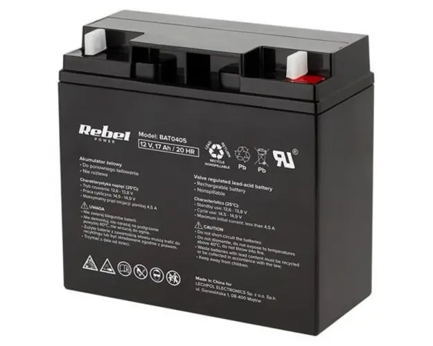 Acumulator stationar REBEL BAT0405, 12V/17AH