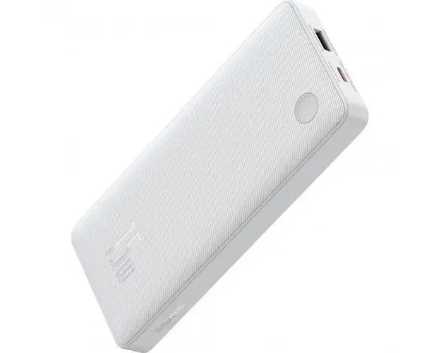 Acumulator extern Baseus Airpow Lite, 10000mAh, 15W, 1 x USB, 1 x USB Type-C, total 3A, include cablu 30cm USB la USB Type-C (Alb)