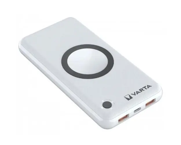 Acumulator Extern Varta Energy, 15000 mA, 20W, Incarcare Wireless, 2x USB-A, 1x USB Type-C, Power Delivery (PD), Quick Charge 3.0 (Alb)