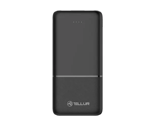 Acumulator extern Tellur TLL158481, 10000 mAh 2xUSB, USB-C, MicroUSB, Indicator LED (Negru)