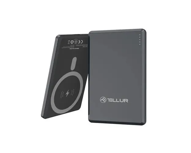Acumulator extern Tellur TLL158461, 5000 mAh, 15 W, PD 20W, MagSafe (Gri)