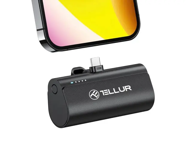 Acumulator extern Tellur PD201, 5000 mAh, QC3.0, 18 W + PD 20 W, USB-C (Negru)
