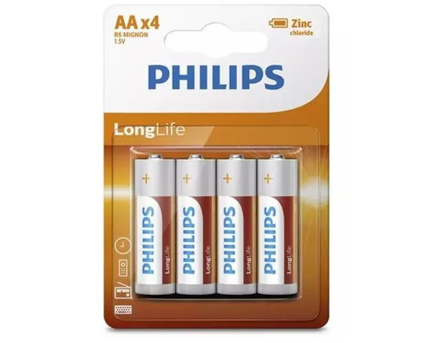 Set 4 Baterii LONGLIFE R6 AA BLISTER PHILIPS