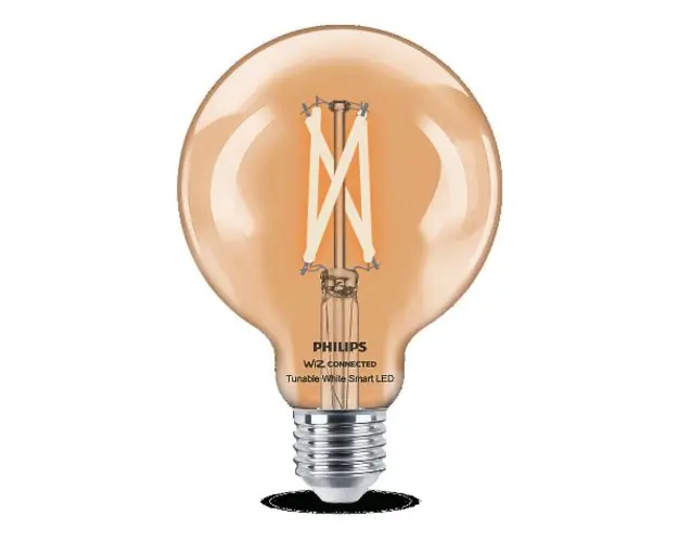 Bec LED inteligent vintage Philips filament transparent, Wi-Fi, Bluetooth, G95, E27, 7W (60W), 806 lm, temperatura lumina reglabila (2700-6500K), 9.5cm