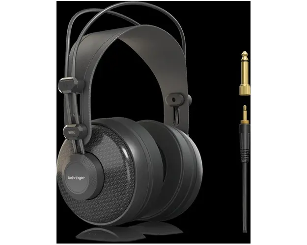 Casti Studio Hi-Fi Behringer BH60, Jack 3.5mm/6.3mm, Cablu 2.5m, Difuzor 51mm (Negru)