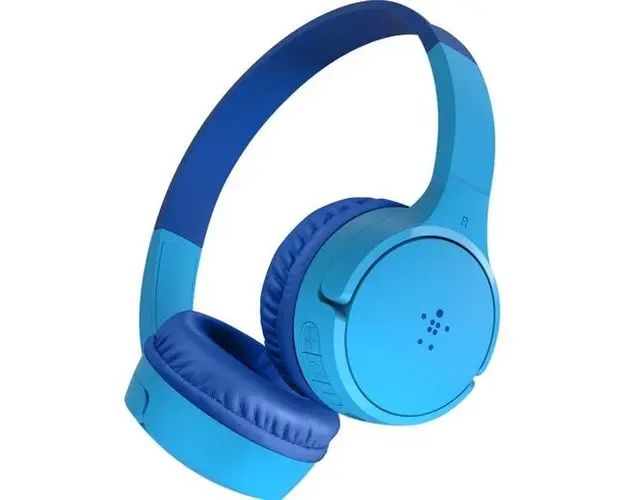 Casti Stereo Wireless Belkin SOUNDFORM Mini pentru copii, Bluetooth, Microfon, 30 ore Autonomie (Albastru)
